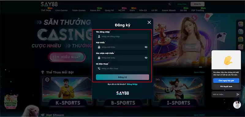 Điền thông tin theo đúng yêu cầu